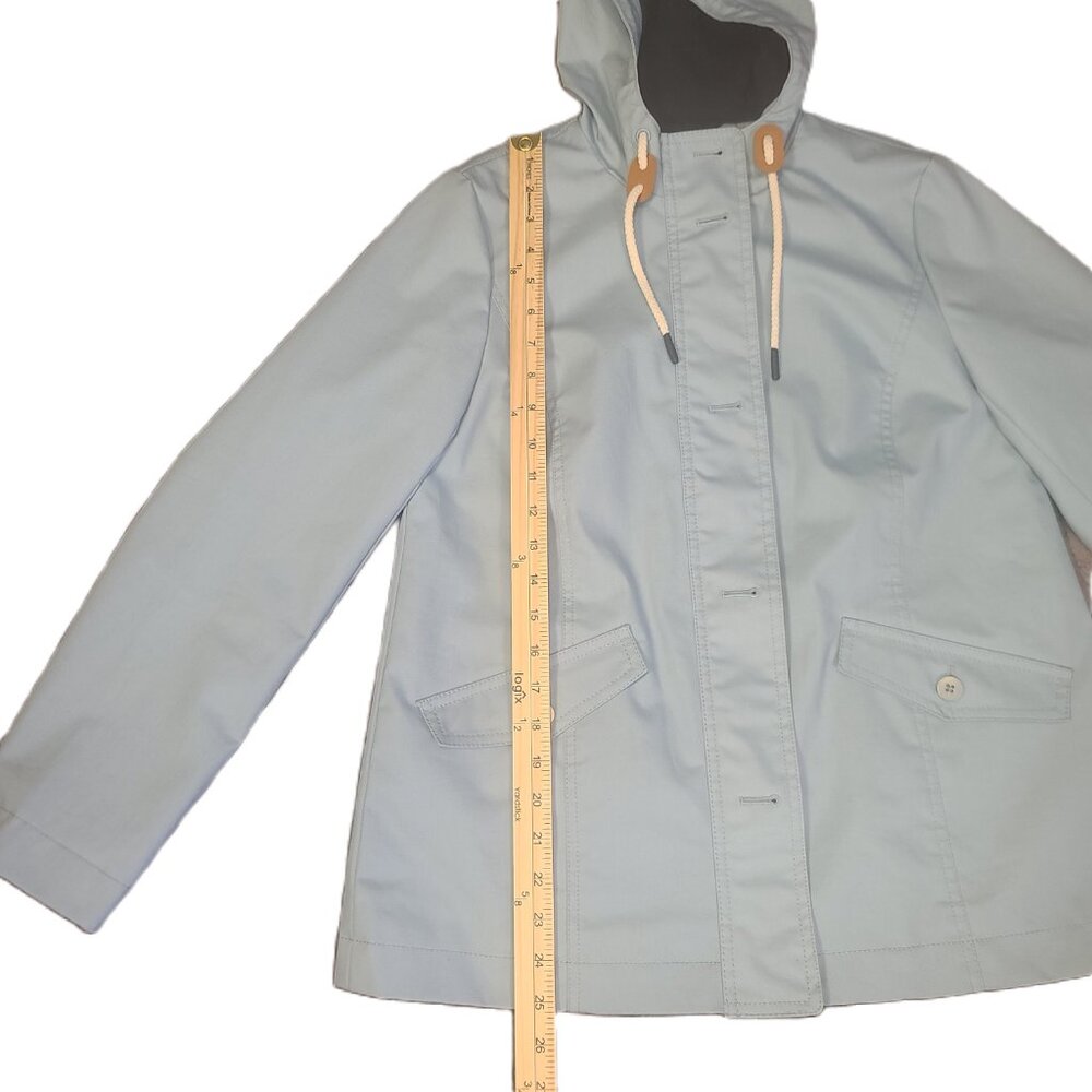 Talbots Hooded Light Blue Rain Jacket/Coat Women's XS - Picture 15 of 16